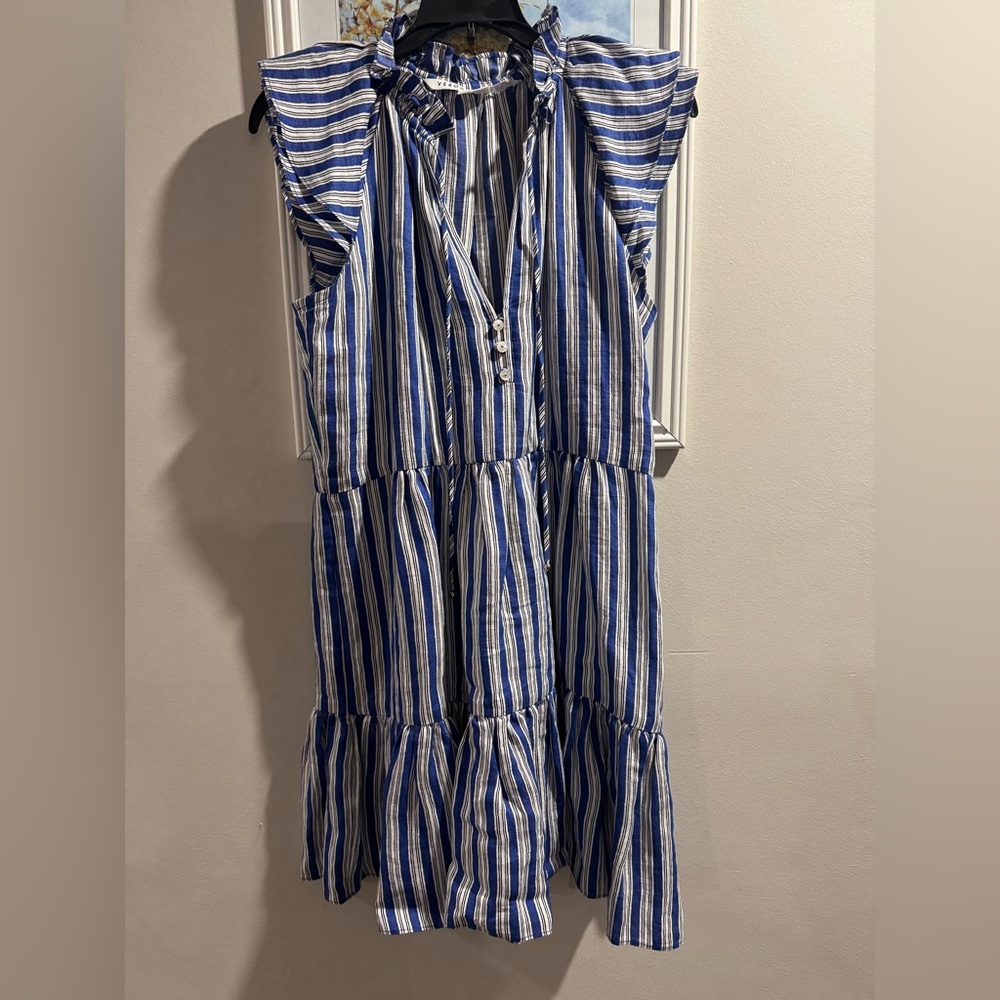 Veronica Beard Blue and White Striped Mini Dress - Picture 5 of 6